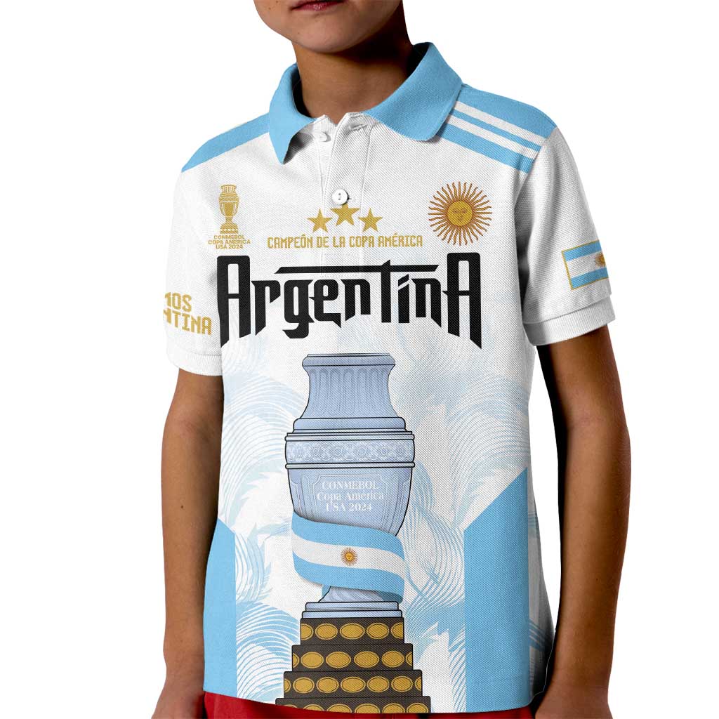 Argentina Champions Football Custom Kid Polo Shirt Campeon de America - Wonder Print Shop