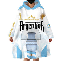 Argentina Champions Football Custom Wearable Blanket Hoodie Campeon de America - Wonder Print Shop