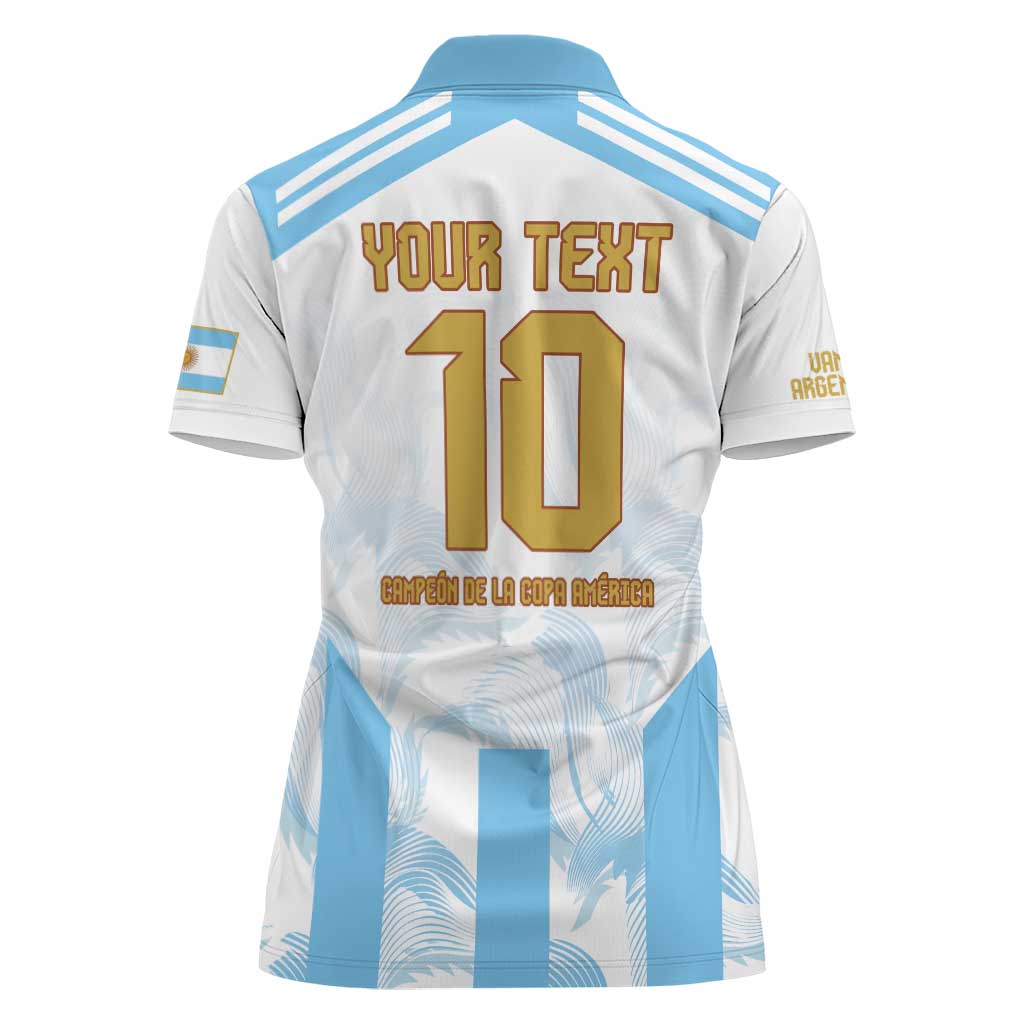 Argentina Champions Football Custom Women Polo Shirt Campeon de America - Wonder Print Shop