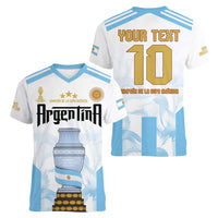 Argentina Champions Football Custom Women V-Neck T-Shirt Campeon de America - Wonder Print Shop