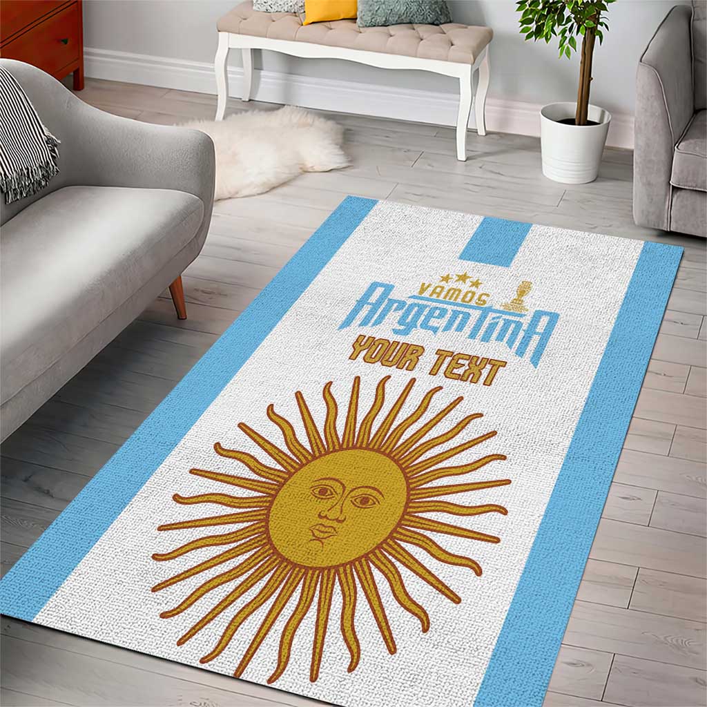 Vamos Argentina Champions Football Custom Area Rug White and Sky Blue LT9 - Wonder Print Shop