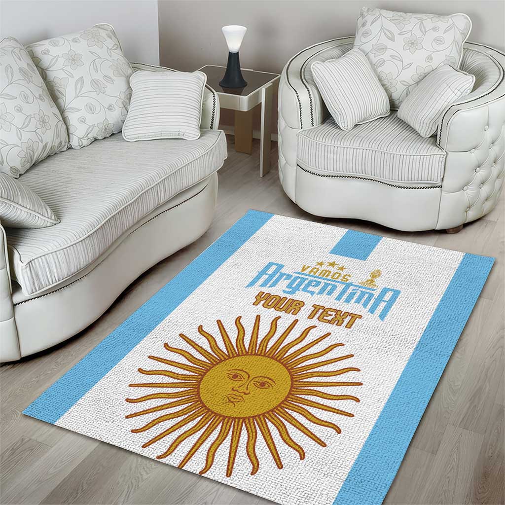 Vamos Argentina Champions Football Custom Area Rug White and Sky Blue LT9 - Wonder Print Shop