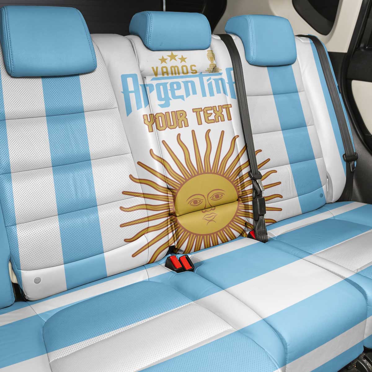 Vamos Argentina Champions Football Custom Back Car Seat Cover White and Sky Blue LT9 - Wonder Print Shop