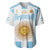 Vamos Argentina Champions Football Custom Baseball Jersey White and Sky Blue LT9 - Wonder Print Shop