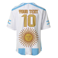 Vamos Argentina Champions Football Custom Baseball Jersey White and Sky Blue LT9 - Wonder Print Shop