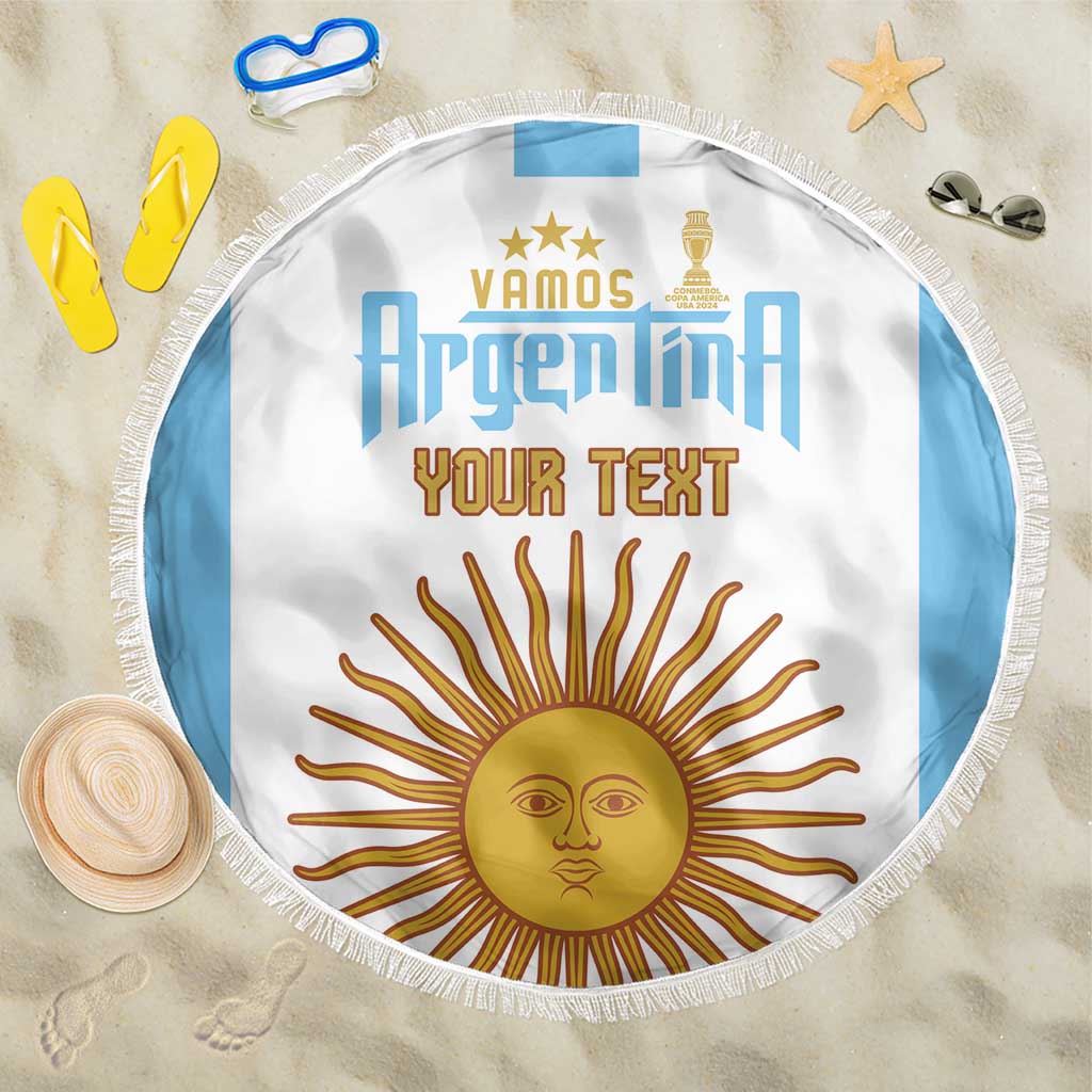 Vamos Argentina Champions Football Custom Beach Blanket White and Sky Blue LT9 - Wonder Print Shop