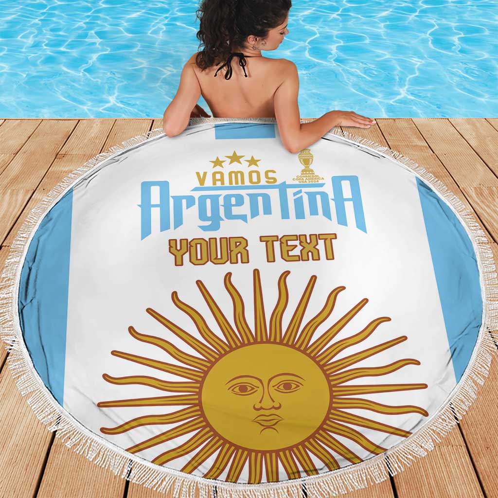 Vamos Argentina Champions Football Custom Beach Blanket White and Sky Blue LT9 - Wonder Print Shop