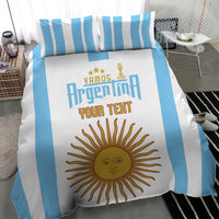 Vamos Argentina Champions Football Custom Bedding Set White and Sky Blue LT9 - Wonder Print Shop
