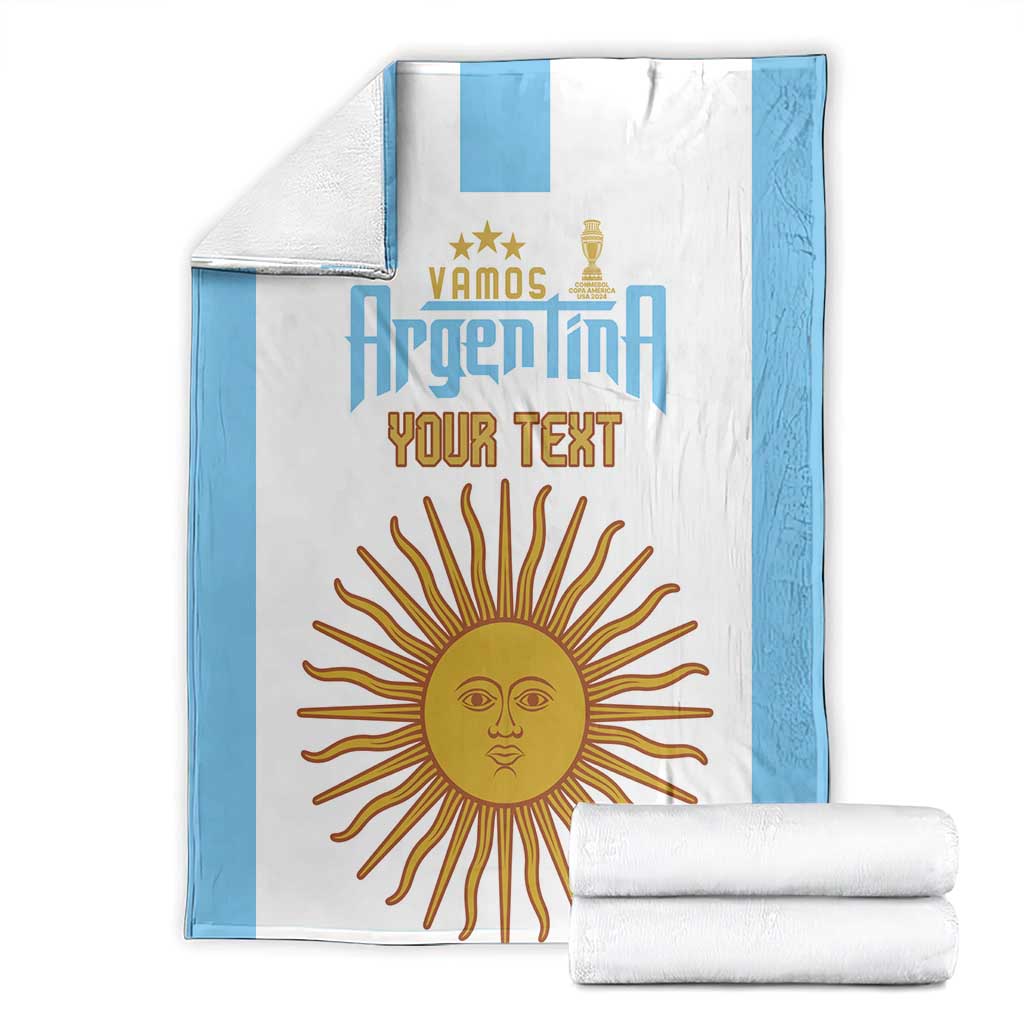 Vamos Argentina Champions Football Custom Blanket White and Sky Blue