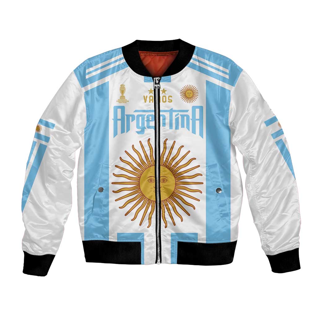Vamos Argentina Champions Football Custom Bomber Jacket White and Sky Blue LT9 - Wonder Print Shop