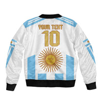Vamos Argentina Champions Football Custom Bomber Jacket White and Sky Blue LT9 - Wonder Print Shop