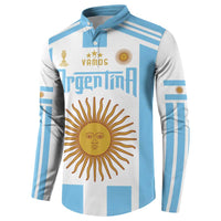 Vamos Argentina Champions Football Custom Button Sweatshirt White and Sky Blue LT9 - Wonder Print Shop
