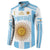 Vamos Argentina Champions Football Custom Button Sweatshirt White and Sky Blue LT9 - Wonder Print Shop