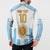 Vamos Argentina Champions Football Custom Button Sweatshirt White and Sky Blue LT9 - Wonder Print Shop