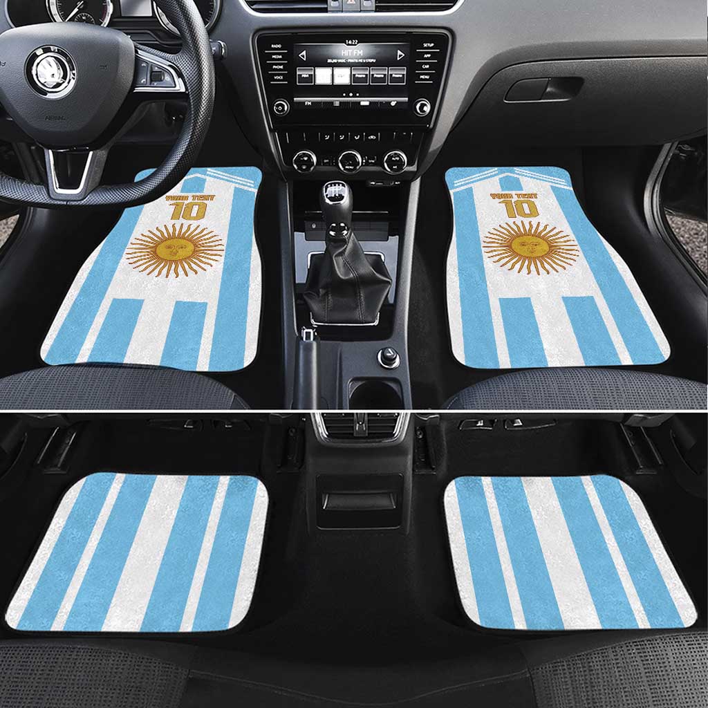 Vamos Argentina Champions Football Custom Car Mats White and Sky Blue LT9 - Wonder Print Shop