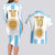 Vamos Argentina Champions Football Custom Couples Matching Long Sleeve Bodycon Dress and Hawaiian Shirt White and Sky Blue LT9 - Wonder Print Shop