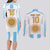 Vamos Argentina Champions Football Custom Couples Matching Long Sleeve Bodycon Dress and Long Sleeve Button Shirt White and Sky Blue LT9 - Wonder Print Shop