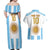 Vamos Argentina Champions Football Custom Couples Matching Off Shoulder Maxi Dress and Hawaiian Shirt White and Sky Blue LT9 - Wonder Print Shop
