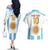 Vamos Argentina Champions Football Custom Couples Matching Off The Shoulder Long Sleeve Dress and Hawaiian Shirt White and Sky Blue LT9 - Wonder Print Shop