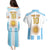 Vamos Argentina Champions Football Custom Couples Matching Puletasi and Hawaiian Shirt White and Sky Blue LT9 - Wonder Print Shop