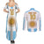 Vamos Argentina Champions Football Custom Couples Matching Summer Maxi Dress and Long Sleeve Button Shirt White and Sky Blue LT9 - Wonder Print Shop