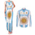 Vamos Argentina Champions Football Custom Couples Matching Tank Maxi Dress and Long Sleeve Button Shirt White and Sky Blue LT9 - Wonder Print Shop