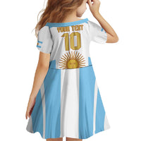 Vamos Argentina Champions Football Custom Family Matching Long Sleeve Bodycon Dress and Hawaiian Shirt White and Sky Blue LT9 - Wonder Print Shop