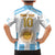 Vamos Argentina Champions Football Custom Family Matching Mermaid Dress and Hawaiian Shirt White and Sky Blue LT9 - Wonder Print Shop