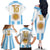 Vamos Argentina Champions Football Custom Family Matching Off The Shoulder Long Sleeve Dress and Hawaiian Shirt White and Sky Blue - Wonder Print Shop