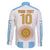 Vamos Argentina Champions Football Custom Family Matching Off The Shoulder Long Sleeve Dress and Hawaiian Shirt White and Sky Blue - Wonder Print Shop