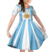 Vamos Argentina Champions Football Custom Family Matching Off Shoulder Maxi Dress and Hawaiian Shirt White and Sky Blue LT9 - Wonder Print Shop