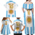 Vamos Argentina Champions Football Custom Family Matching Off Shoulder Maxi Dress and Hawaiian Shirt White and Sky Blue LT9 - Wonder Print Shop