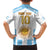Vamos Argentina Champions Football Custom Family Matching Short Sleeve Bodycon Dress and Hawaiian Shirt White and Sky Blue - Wonder Print Shop