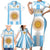 Vamos Argentina Champions Football Custom Family Matching Short Sleeve Bodycon Dress and Hawaiian Shirt White and Sky Blue - Wonder Print Shop