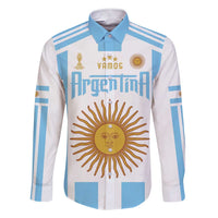 Vamos Argentina Champions Football Custom Family Matching Short Sleeve Bodycon Dress and Hawaiian Shirt White and Sky Blue - Wonder Print Shop