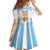 Vamos Argentina Champions Football Custom Family Matching Summer Maxi Dress and Hawaiian Shirt White and Sky Blue - Wonder Print Shop