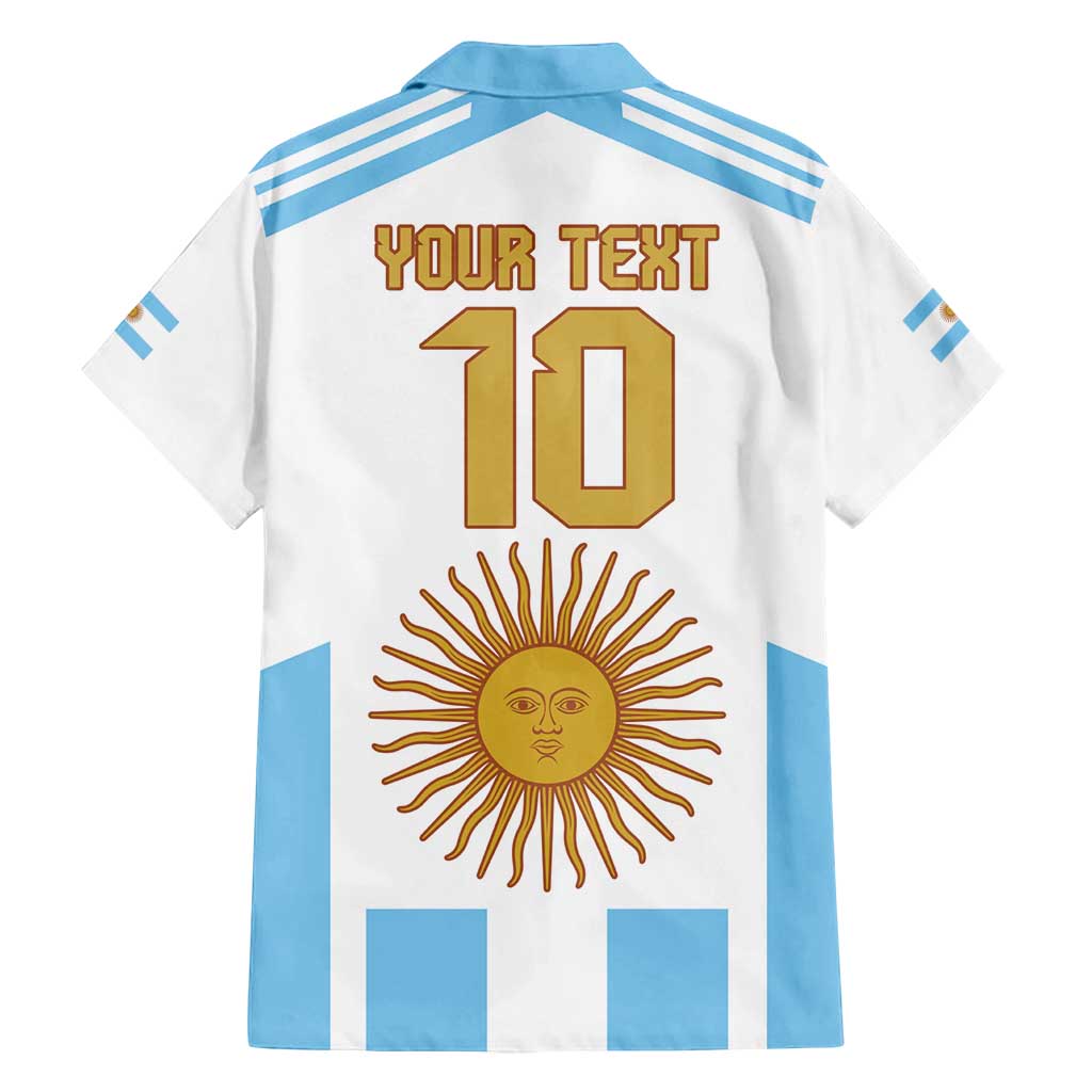 Vamos Argentina Champions Football Custom Family Matching Summer Maxi Dress and Hawaiian Shirt White and Sky Blue - Wonder Print Shop