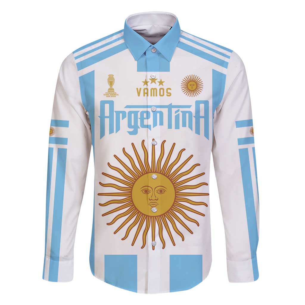 Vamos Argentina Champions Football Custom Family Matching Summer Maxi Dress and Hawaiian Shirt White and Sky Blue - Wonder Print Shop