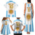Vamos Argentina Champions Football Custom Family Matching Tank Maxi Dress and Hawaiian Shirt White and Sky Blue - Wonder Print Shop