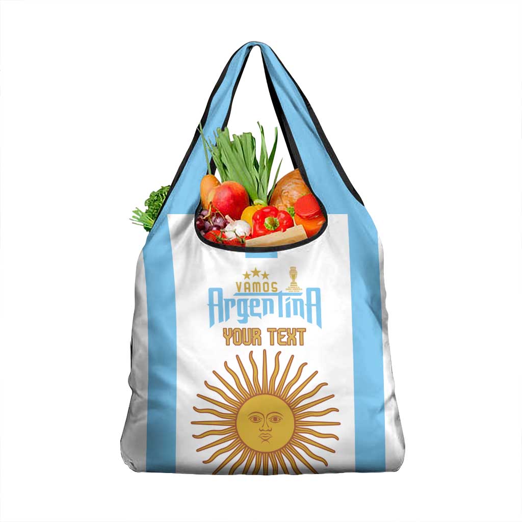 Vamos Argentina Champions Football Custom Grocery Bag White and Sky Blue