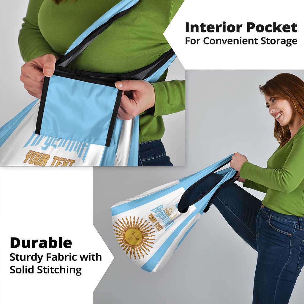 Vamos Argentina Champions Football Custom Grocery Bag White and Sky Blue