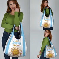 Vamos Argentina Champions Football Custom Grocery Bag White and Sky Blue