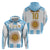 Vamos Argentina Champions Football Custom Hoodie White and Sky Blue - Wonder Print Shop