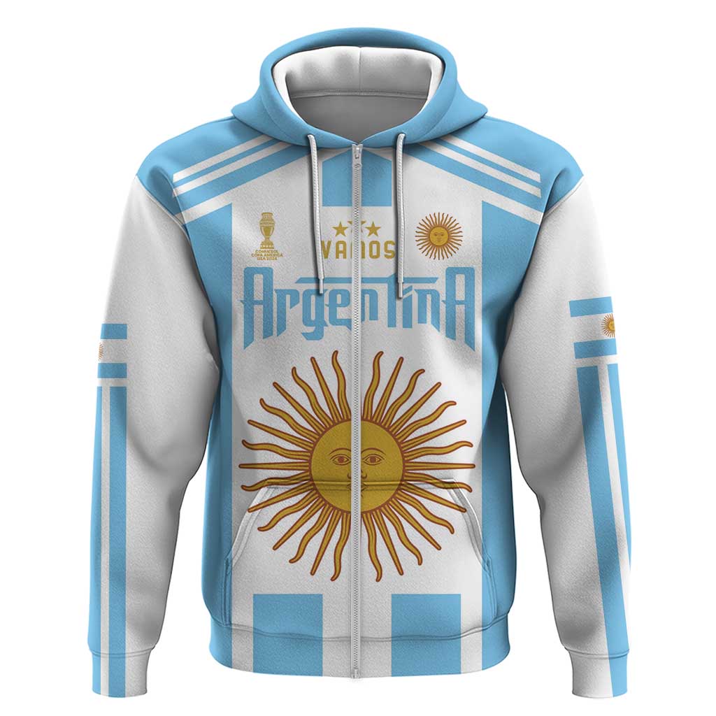 Vamos Argentina Champions Football Custom Hoodie White and Sky Blue - Wonder Print Shop