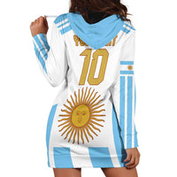 Vamos Argentina Champions Football Custom Hoodie Dress White and Sky Blue - Wonder Print Shop
