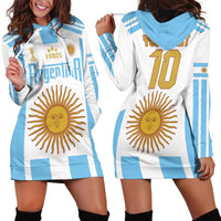 Vamos Argentina Champions Football Custom Hoodie Dress White and Sky Blue - Wonder Print Shop