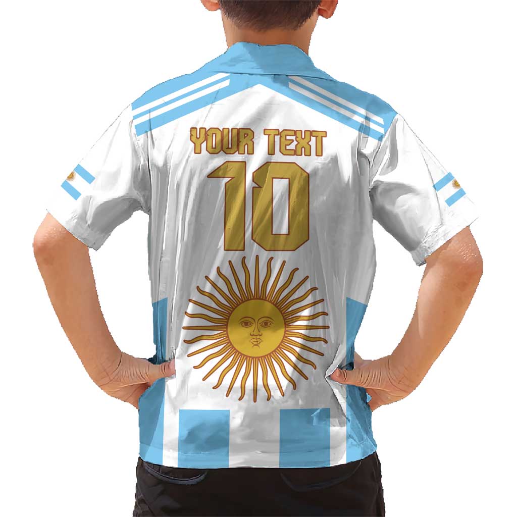 Vamos Argentina Champions Football Custom Kid Hawaiian Shirt White and Sky Blue - Wonder Print Shop