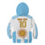 Vamos Argentina Champions Football Custom Kid Hoodie White and Sky Blue - Wonder Print Shop