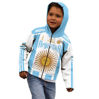 Vamos Argentina Champions Football Custom Kid Hoodie White and Sky Blue - Wonder Print Shop