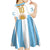 Vamos Argentina Champions Football Custom Kid Short Sleeve Dress White and Sky Blue - Wonder Print Shop